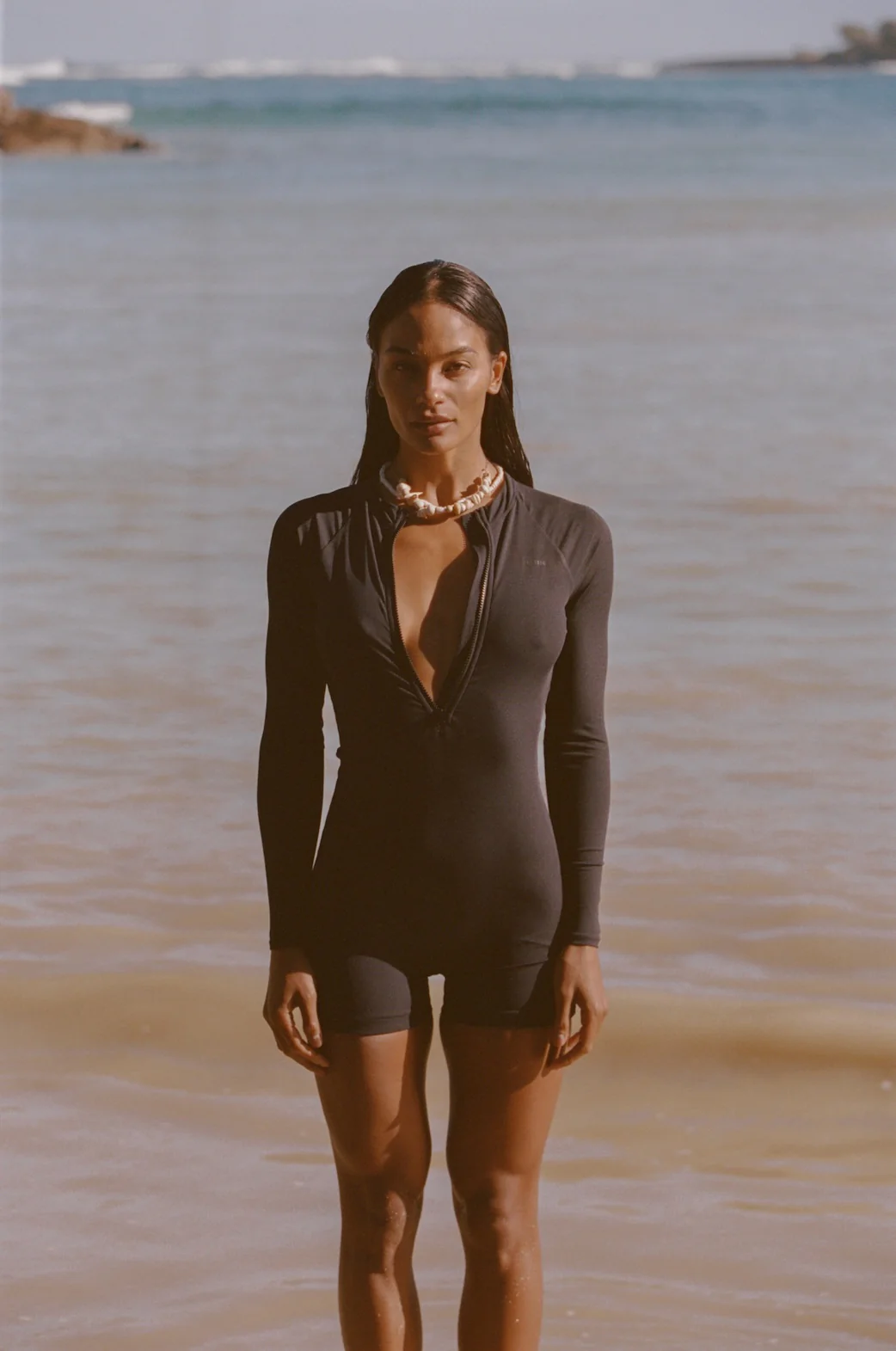 Dover Long Sleeve Swimsuit - Jet Rib - Image 2